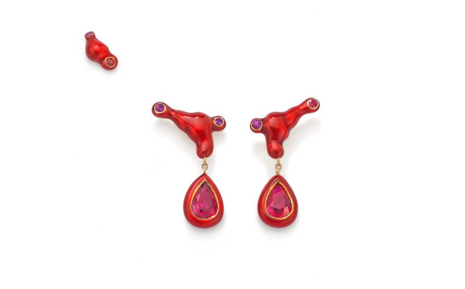Blood Red earrings