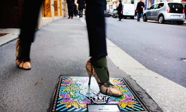Fashion in Milan even takes over Manhole Covers